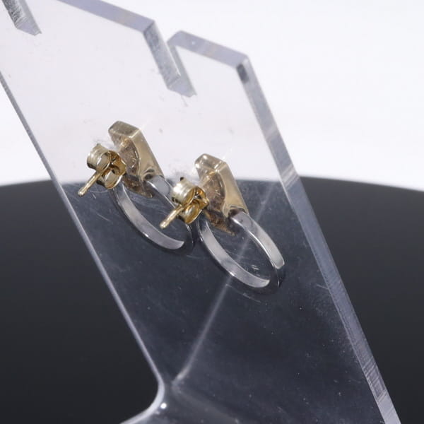 Opal Earrings Rectangle Inlaid Knocker Design Studs
