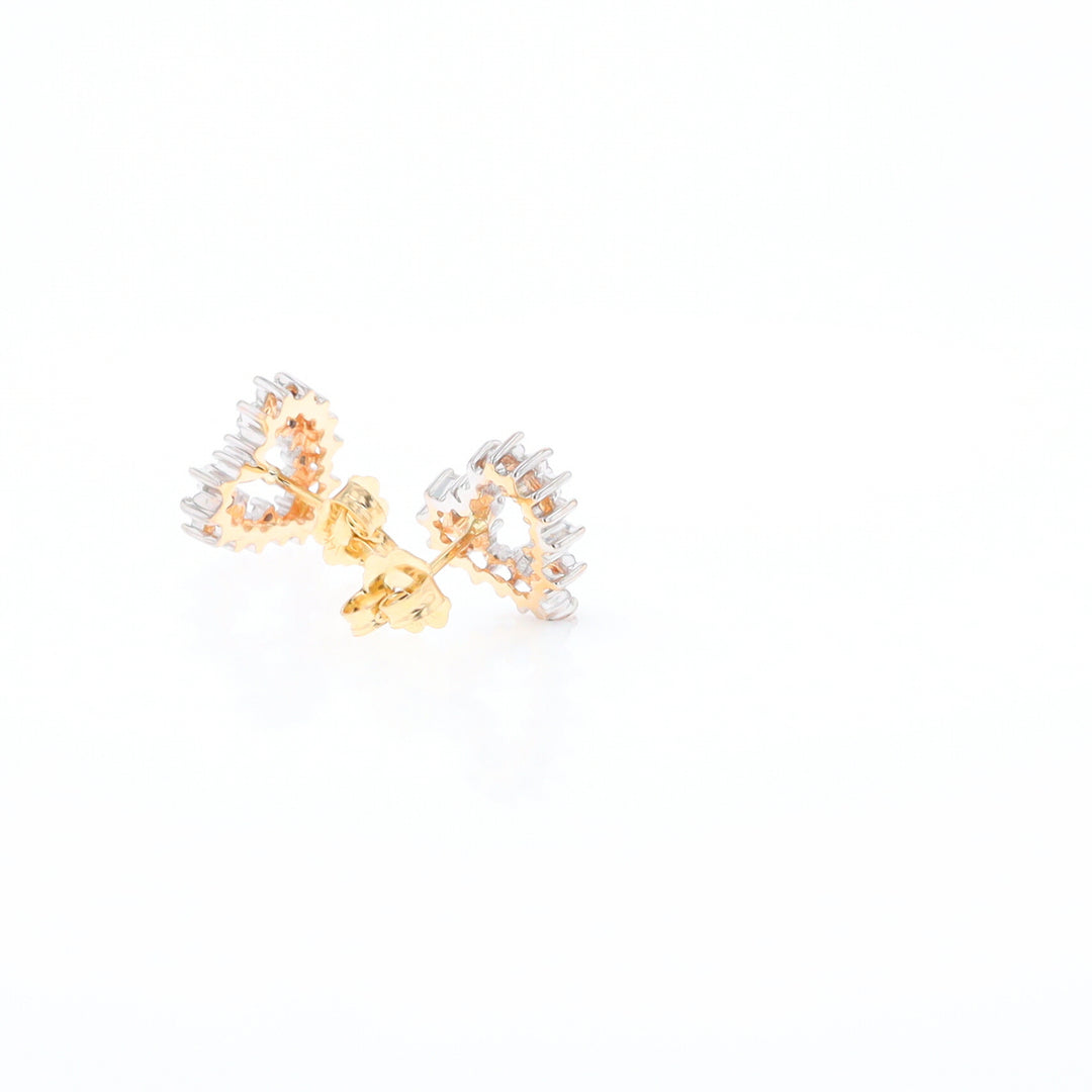 Diamond Heart Stud Earrings