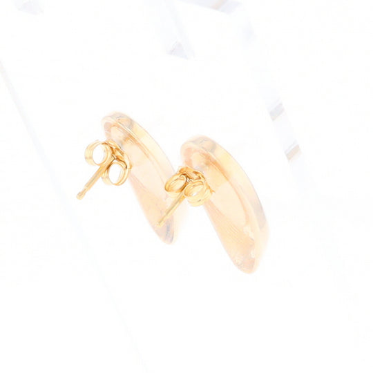 Oval Gold Quartz Inlaid Earrings - G2