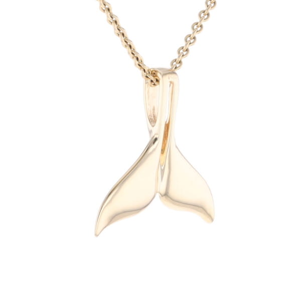 Whale Tail Natural Nuggets Double Inlaid Sea Life Pendant