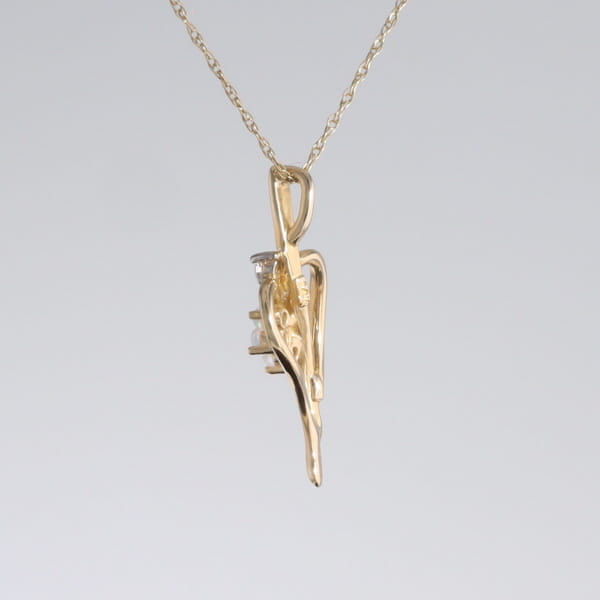 Round Opal & Diamond Heart Necklace