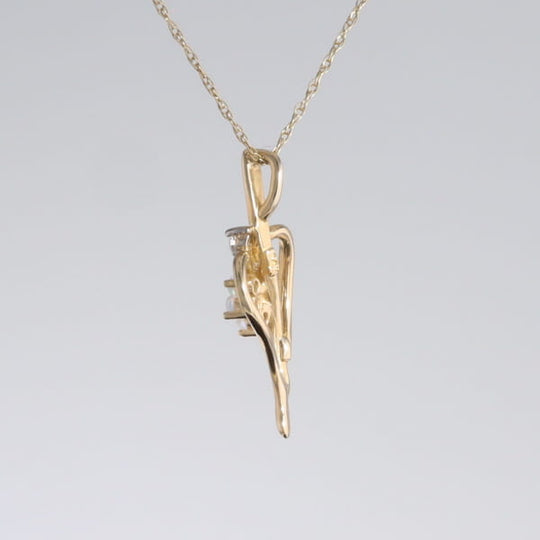 Round Opal & Diamond Heart Necklace