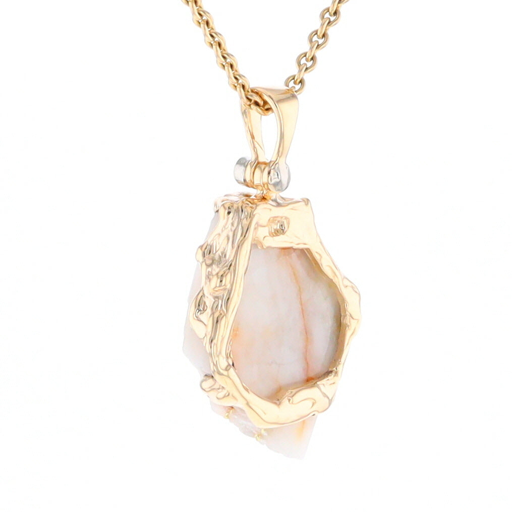 Rough Gold Quartz Free Form Pendant