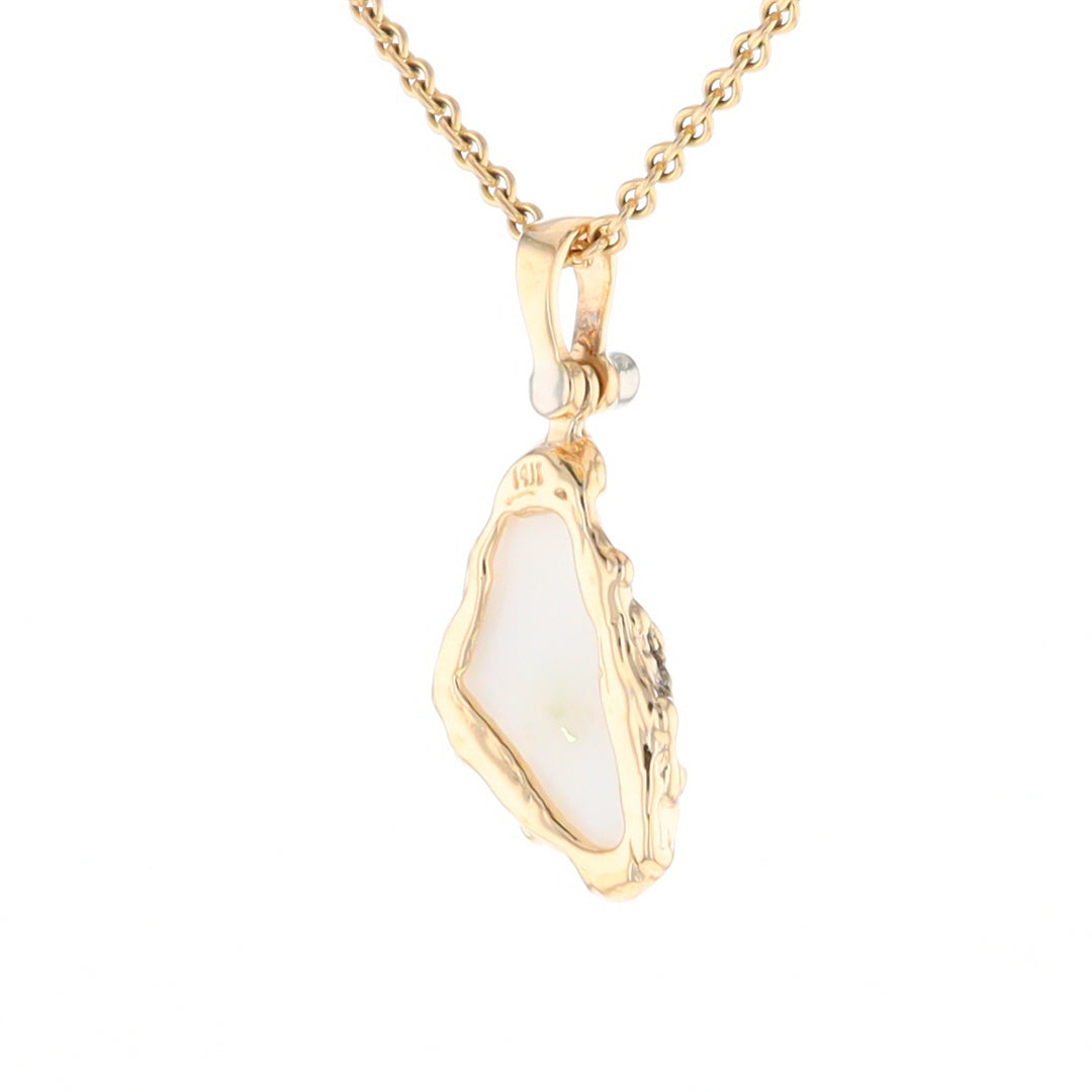 Gold Quartz Freeform Pendant (G2)