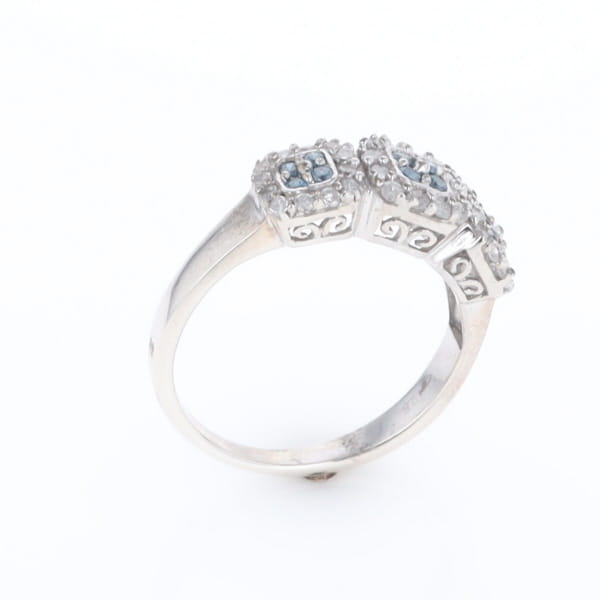 Triple Diamond Halo Ring