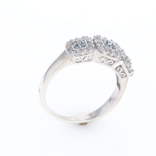 Triple Diamond Halo Ring