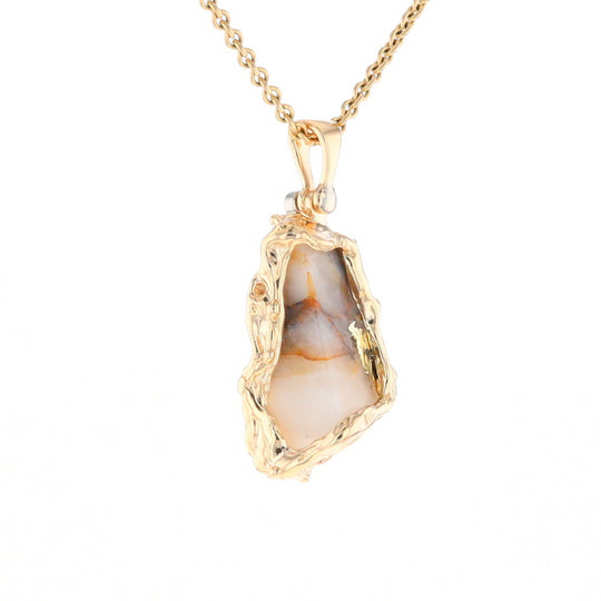 Gold Quartz Freeform Pendant - G3