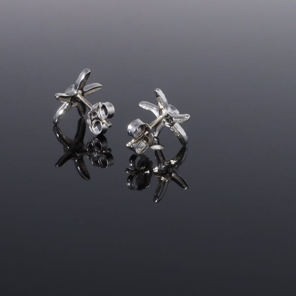 Opal Earrings Inlaid Realistic Star Fish Design