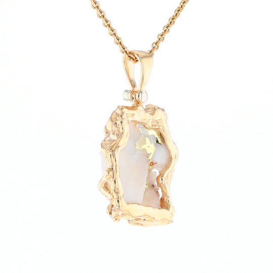 Rough Gold Quartz Freeform Pendant