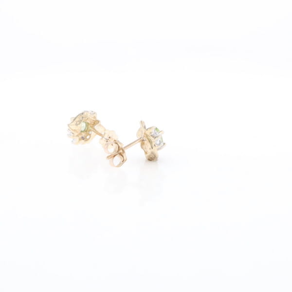 Bypass Peridot and Diamond Stud Earrings
