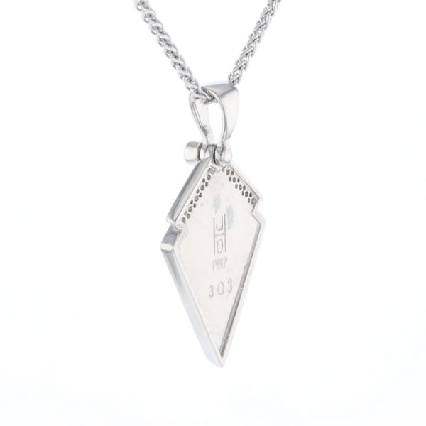 Sleeping Beauty Turquoise Kite Shaped Inlaid Pendant with 0.19ctw Diamonds