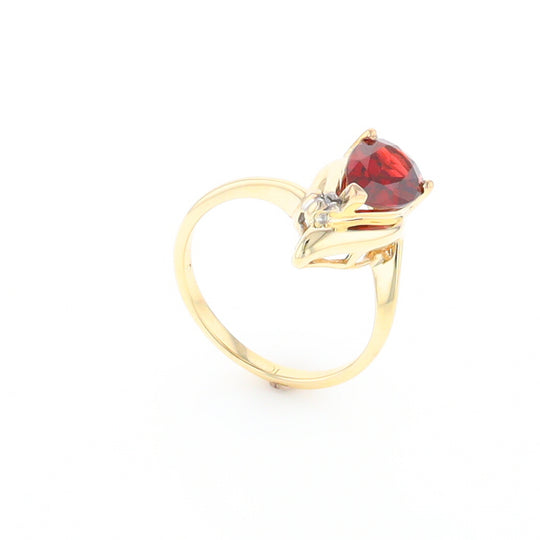 Pear Garnet Ring