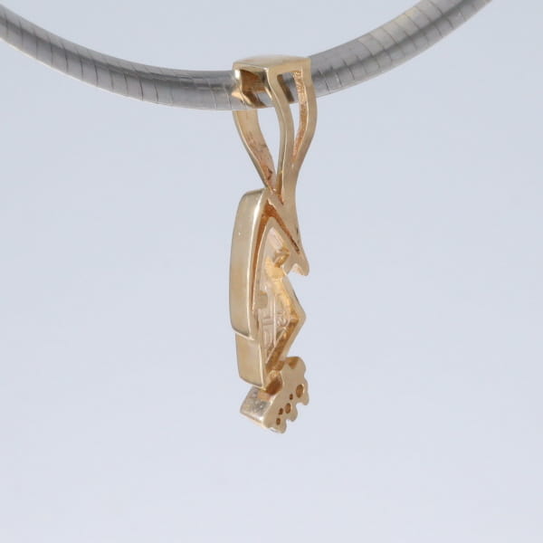 Opal Pendant Triangle Inlaid Design with .07ctw Round Diamonds