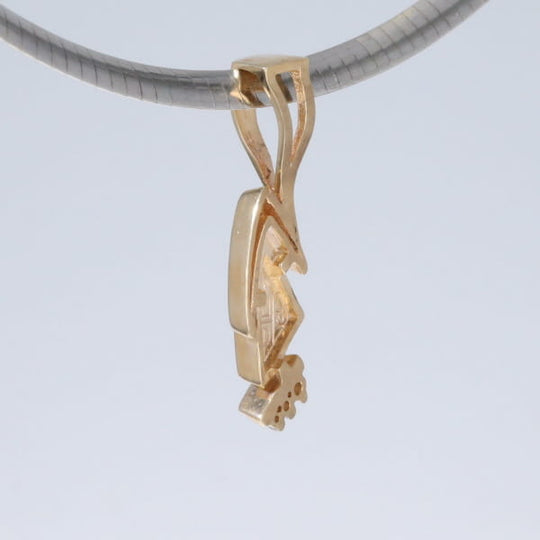 Opal Pendant Triangle Inlaid Design with .07ctw Round Diamonds