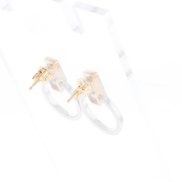 Gold Quartz Rectangle Inlaid Knocker Earrings - G2