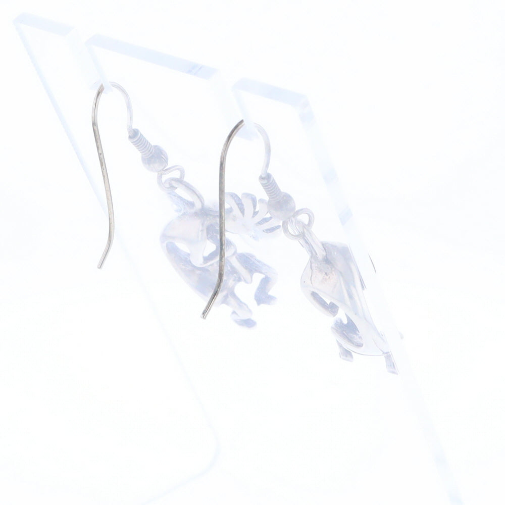 Silver Kokopelli Dangle Earrings