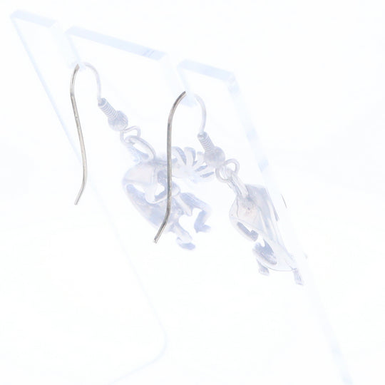 Silver Kokopelli Dangle Earrings