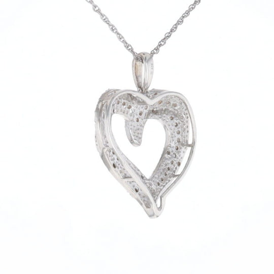 Frosted Diamond Heart Necklace