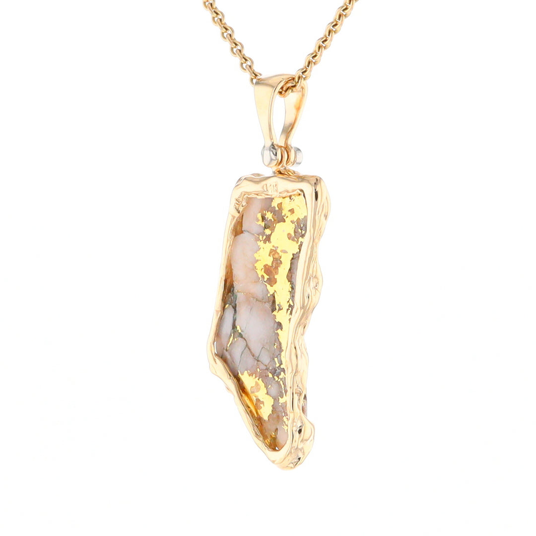 Gold Quartz Freeform Pendant (G2)