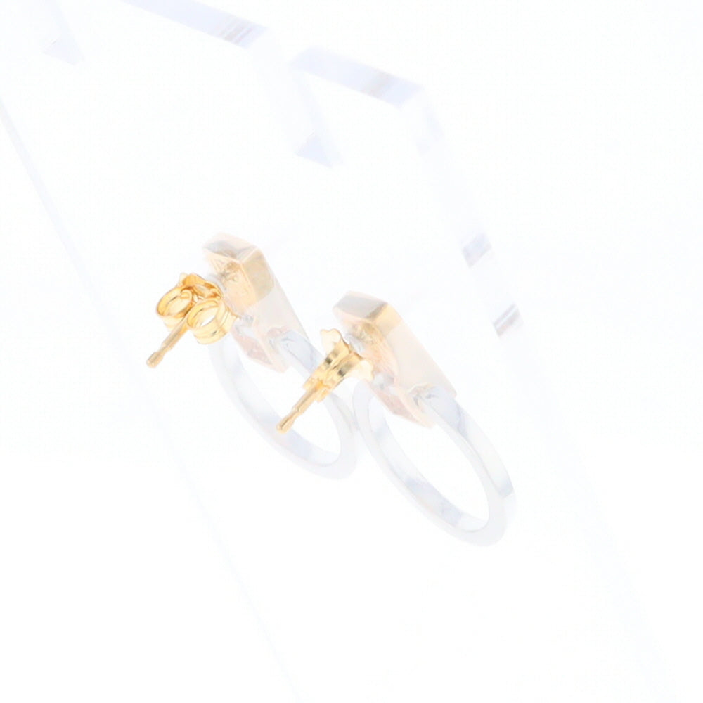 Gold Quartz Rectangle Inlaid Knocker Earrings - G2