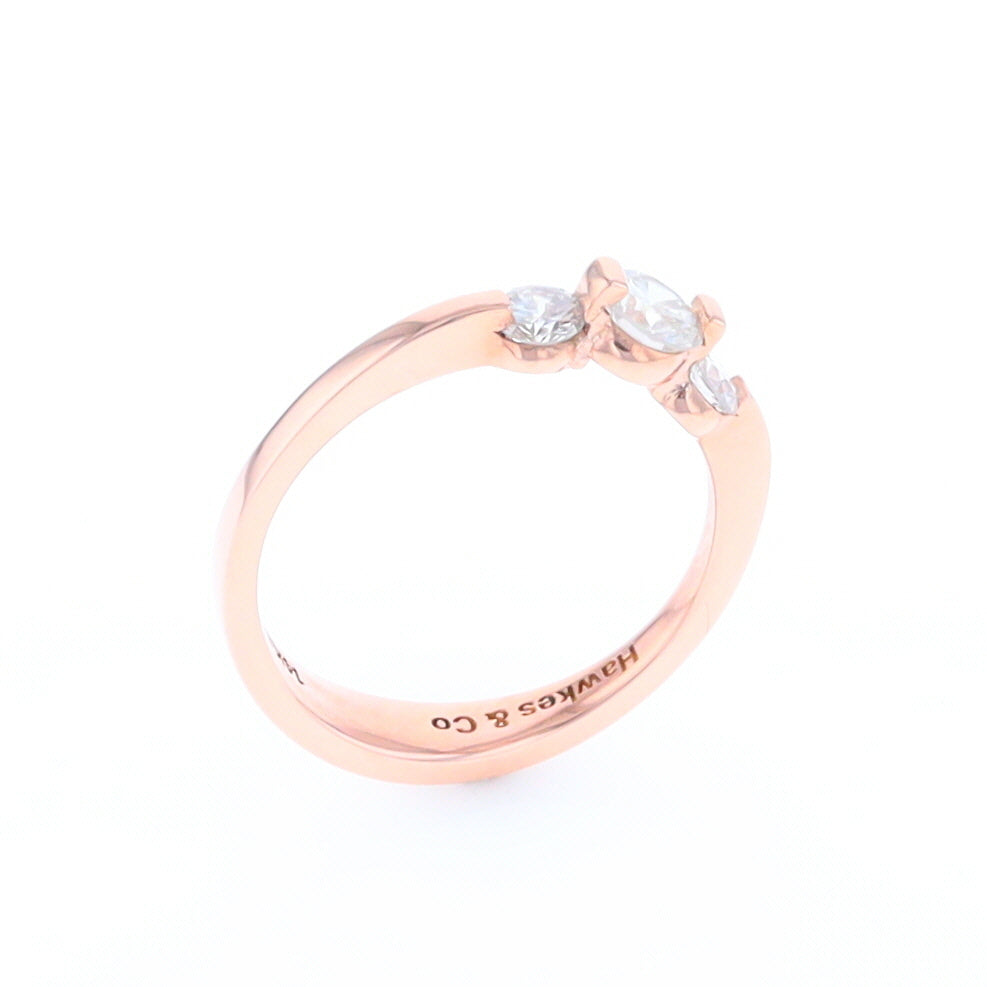 Rose Gold Three-Stone Engagement Ring