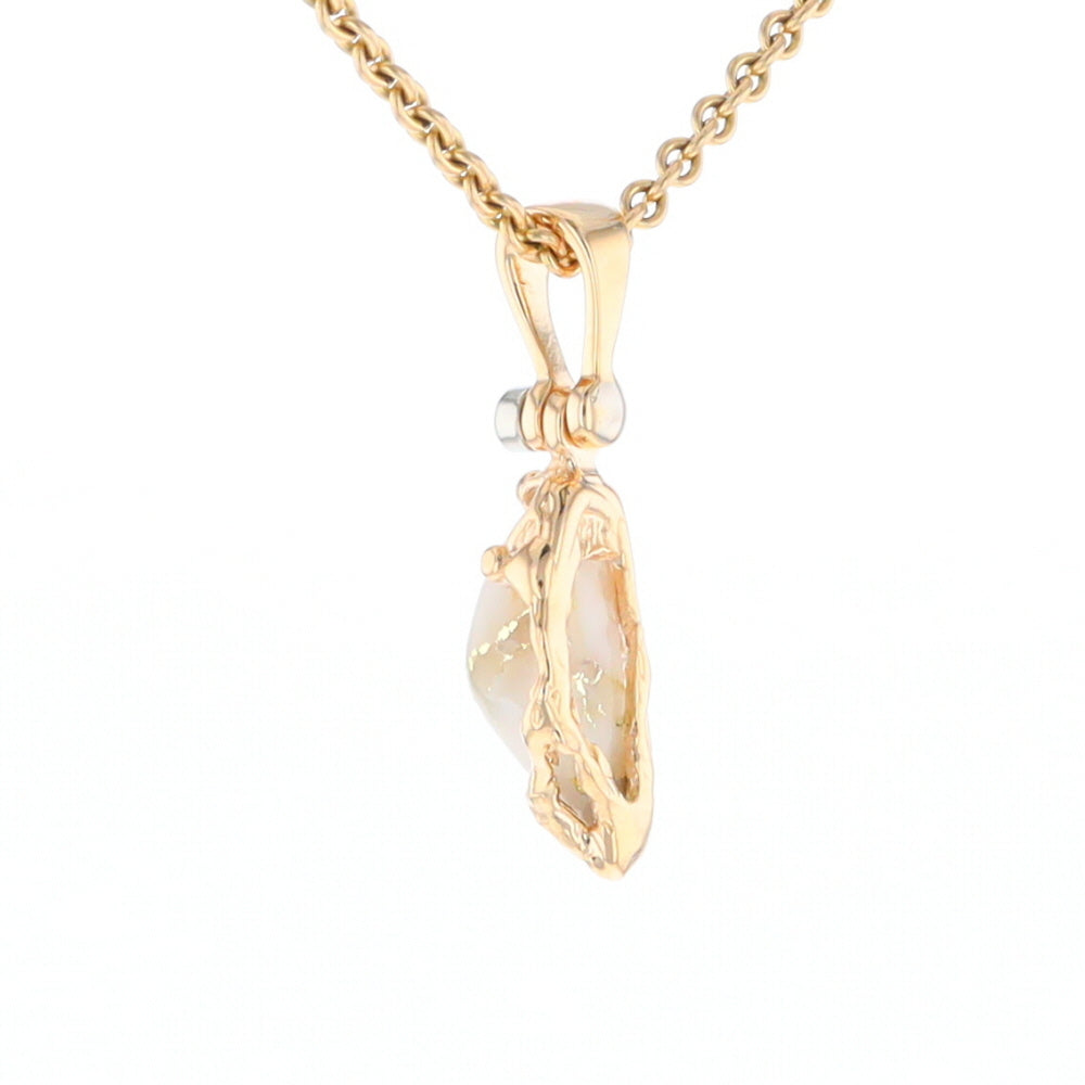 Gold Quartz Free Form Pendant