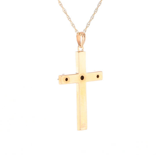 Vintage Incised Diamond Cross Pendant