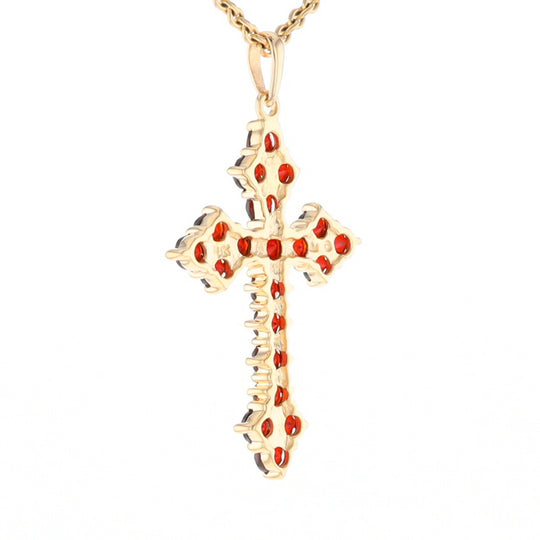 Vintage Garnet Cluster Cross