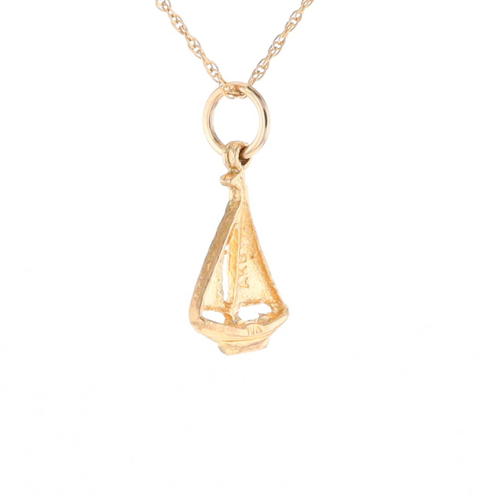 Yellow Gold Sailboat Pendant