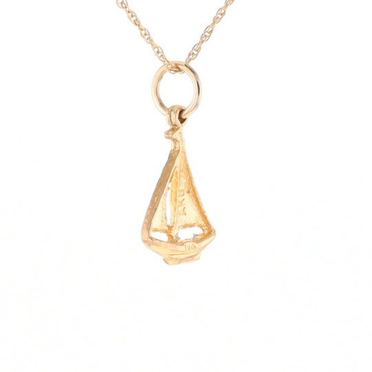 Yellow Gold Sailboat Pendant