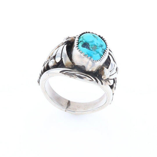 Navajo Turquoise and Feather Design Ring