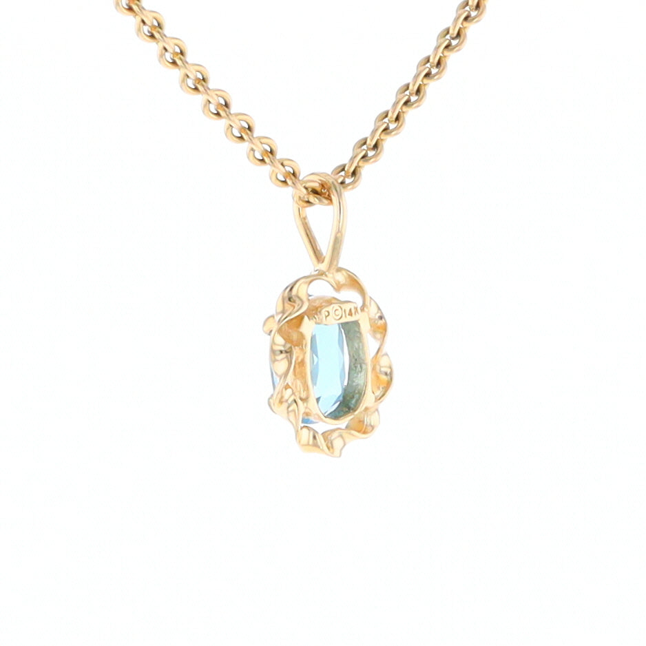 Blue Topaz Twisted Frame Pendant