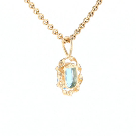 Blue Topaz Twisted Frame Pendant