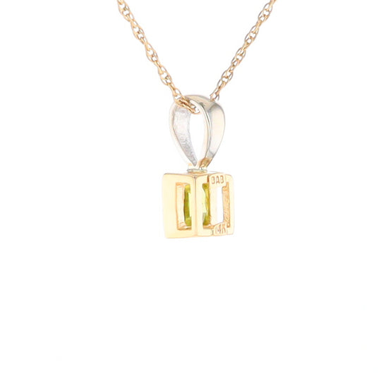 Two-Tone Bezel Peridot Pendant