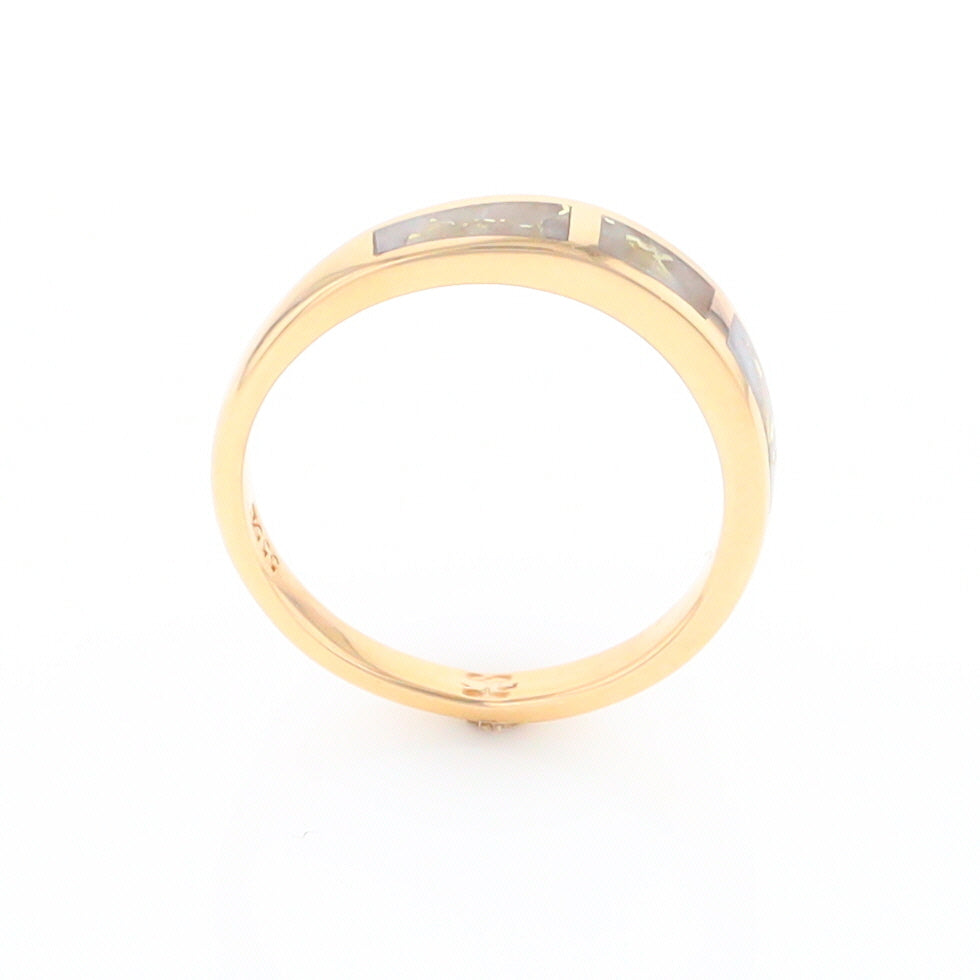 3 Section Gold Quartz Ring Lady’s Anniversary Band G2