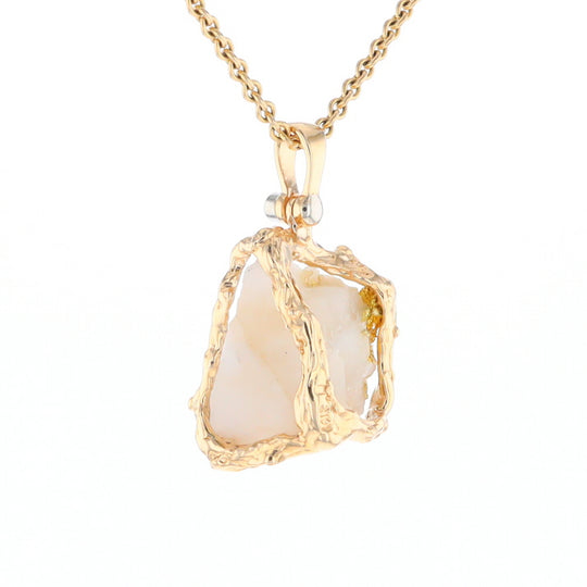 Rough Gold Quartz Freeform Pendant