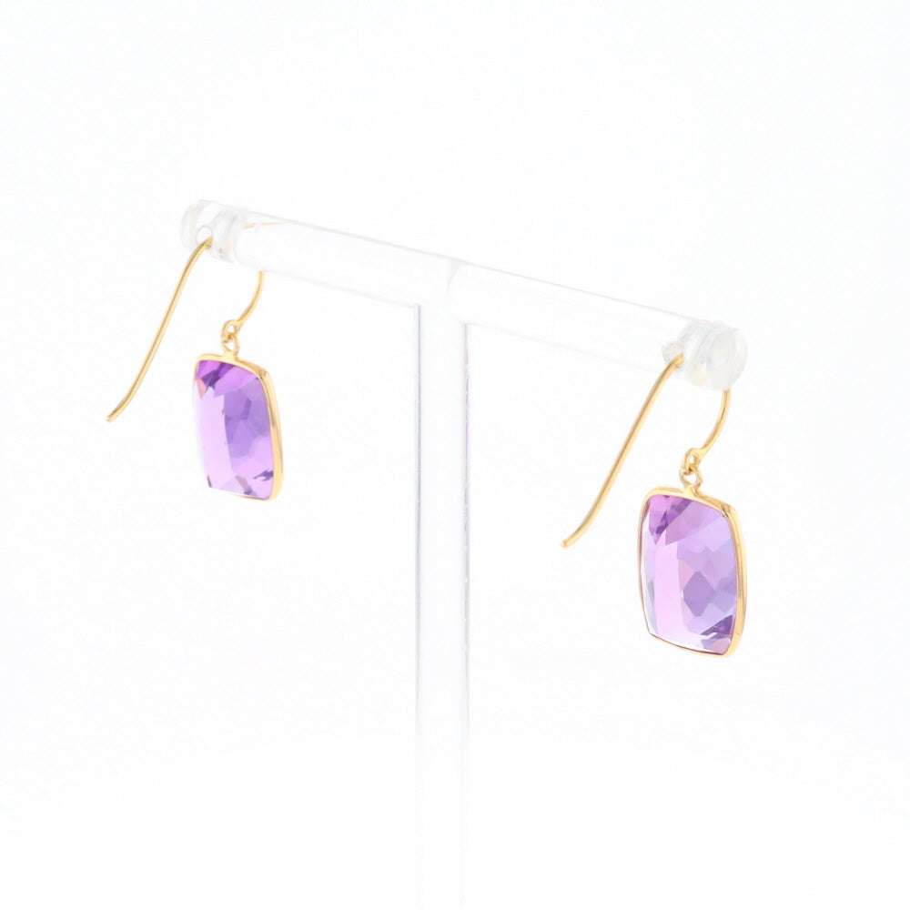 Solitaire Amethyst Dangle Earrings