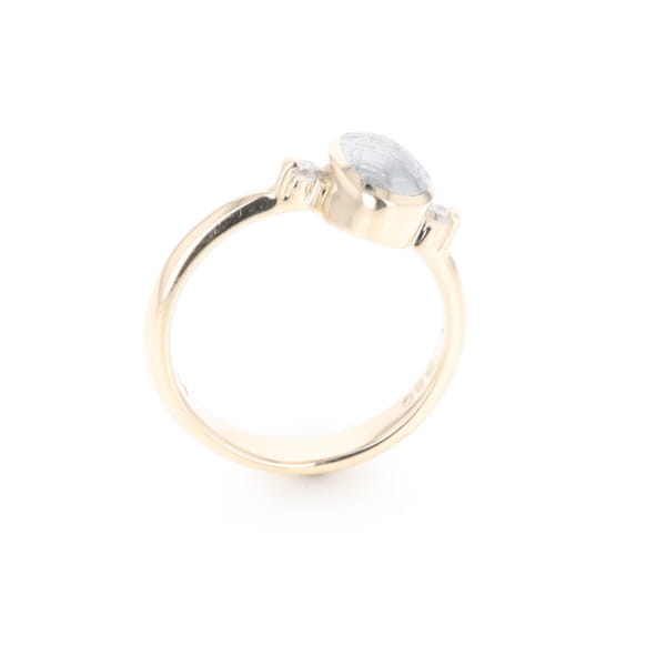 Meteorite Oval Inlay Ring