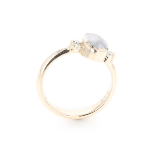 Meteorite Oval Inlay Ring