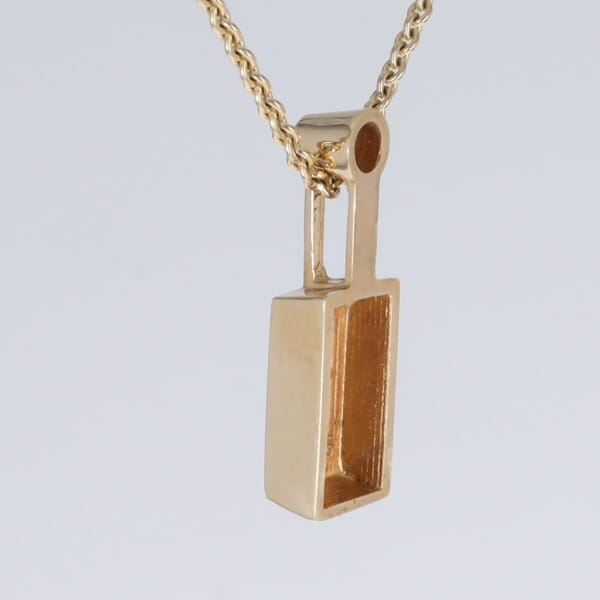 Opal Pendant Rectangle Inlaid Design with .04ctw Round Diamond