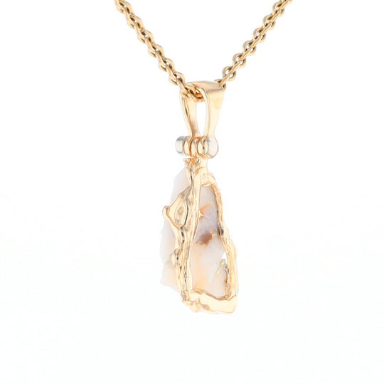 Rough Gold Quartz Freeform Pendant