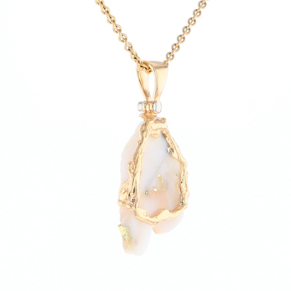 Rough Gold Quartz Freeform Pendant