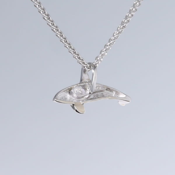 Opal Pendant Inlaid Realistic Orca Killer Whale Design