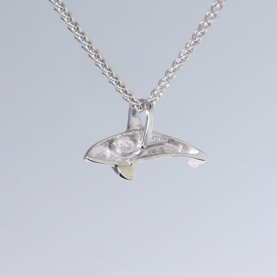 Opal Pendant Inlaid Realistic Orca Killer Whale Design