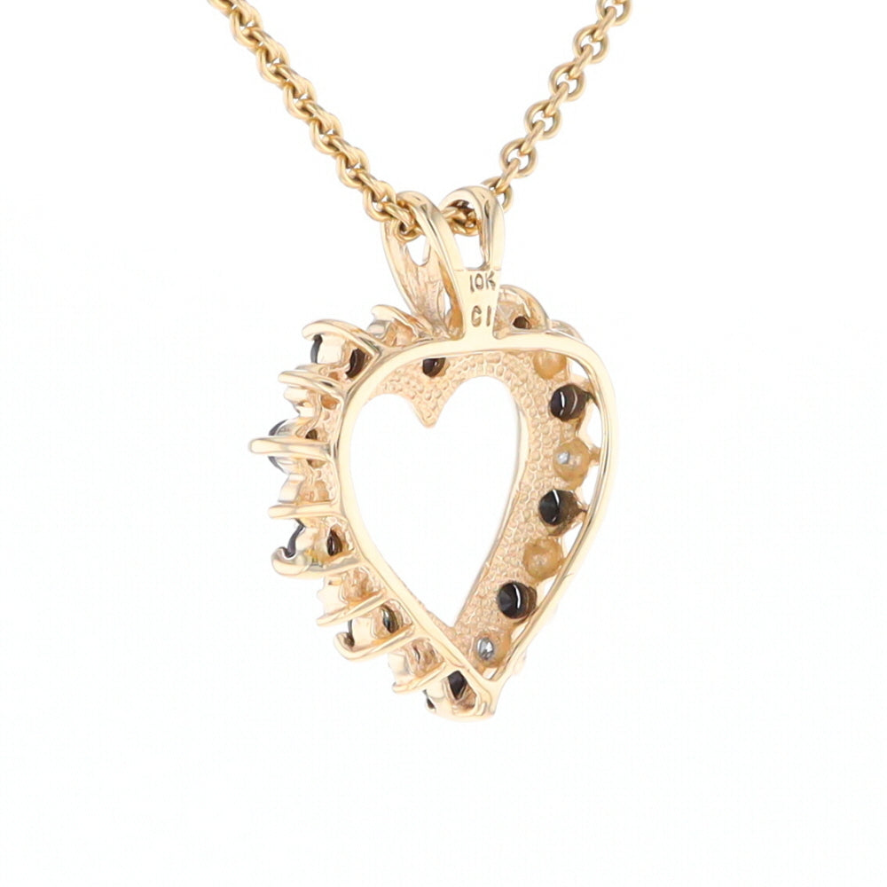 Open Heart Sapphire & Diamond Pendant