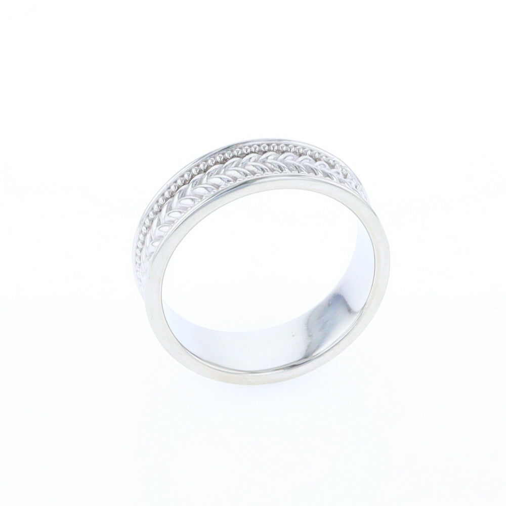 Braided White Gold Men's Ring