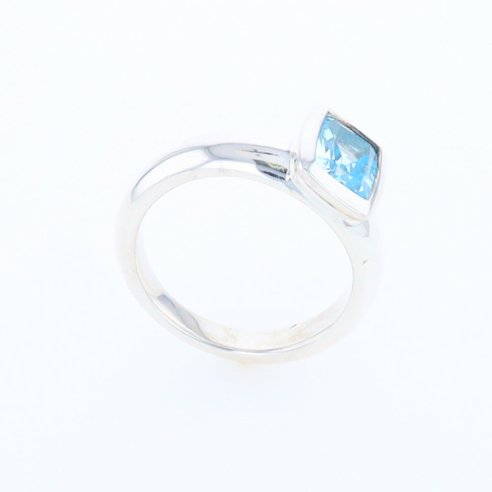 Bezel Blue Topaz Ring