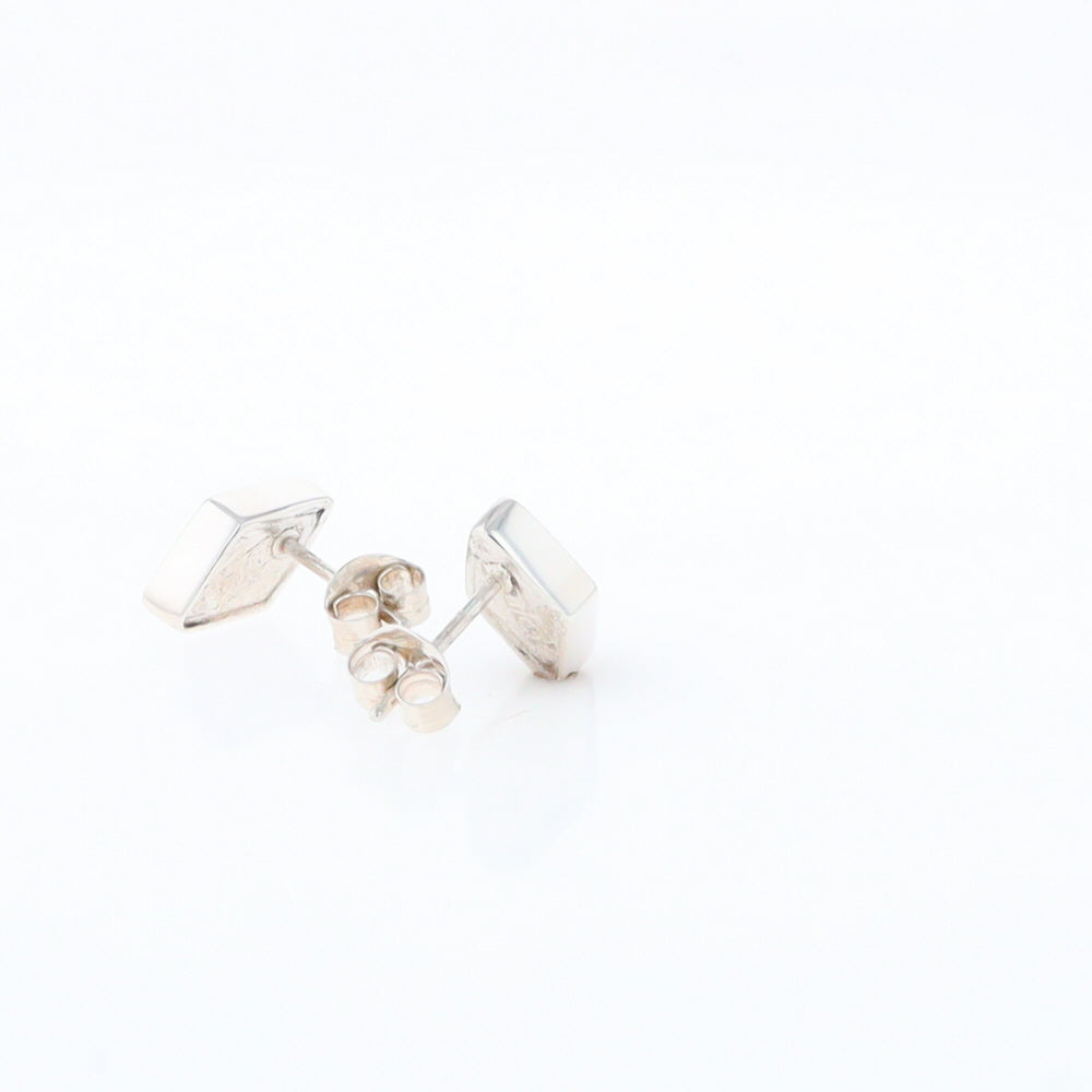 Sterling Silver Gold Quartz Inlaid Diamond Stud Earrings - G3