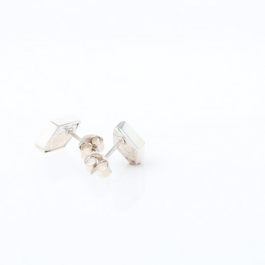 Sterling Silver Gold Quartz Inlaid Diamond Stud Earrings - G3