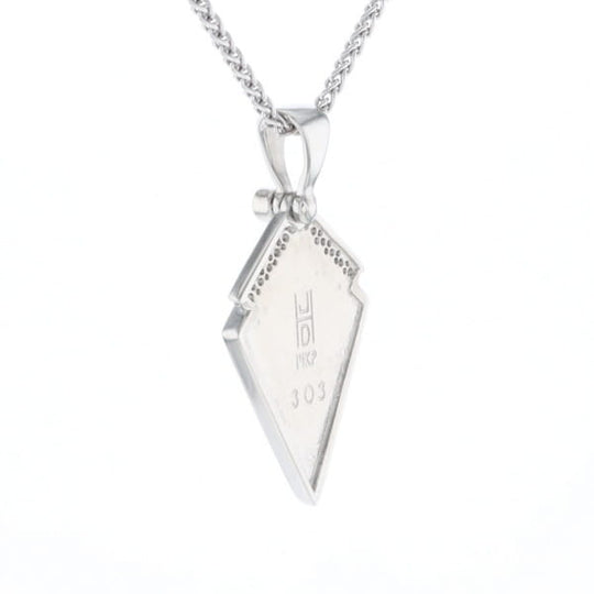 Onyx Kite Design Inlay .19Ctw Diamond Pendant